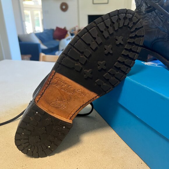 John Fluevog Blake Living Lace Up Derby Combat Boots M8 W10 - Picture 6 of 6